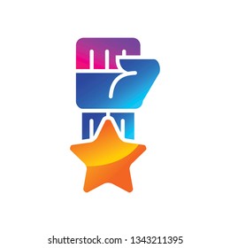 Success Star Logo Design Template Isolated