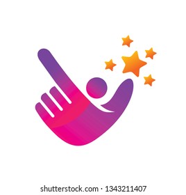 Success Star Logo Design Template Isolated