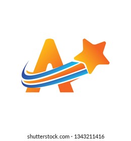 Success Star Logo Design Template Isolated