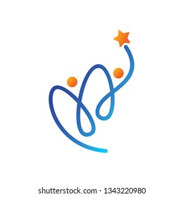 Success Star Logo Design Template Isolated