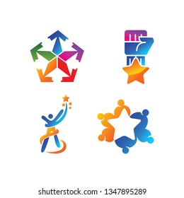 Success Star Logo Design Template Isolated