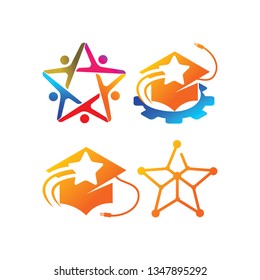 Success Star Logo Design Template Isolated