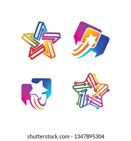 Success Star Logo Design Template Isolated