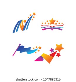 Success Star Logo Design Template Isolated