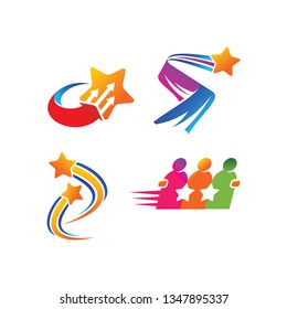 Success Star Logo Design Template Isolated
