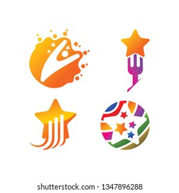 Success Star Logo Design Template Isolated