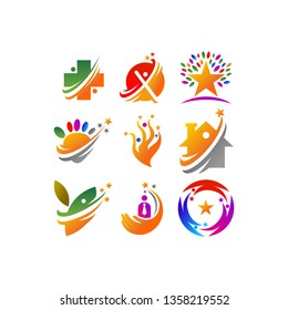 Success Star Logo Design Template set