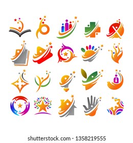 Success Star Logo Design Template set