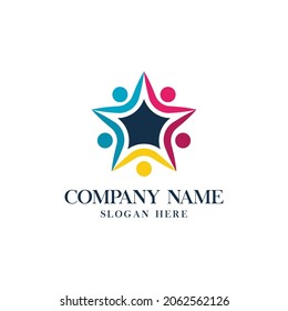 Success star people logo design vector