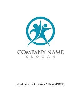 Success star people logo vector
