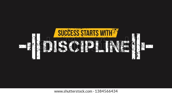Success starts with discipline motivational gym quote wall murals