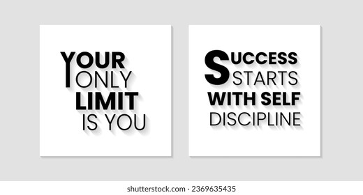 Success starts with self discipline business quote template