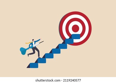 Success Step Reach Business Goal Growing Stock Vector (Royalty Free ...