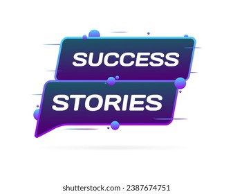 Success stories sign. Flat, purple, success stories sign. Vector icon