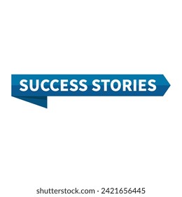 Success Stories Text In Blue Rectangle Ribbon Shape For Information Announcement Promotion Business Marketing Social Media
