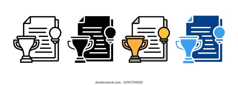 Success Story Icon Set Multiple Style Collection