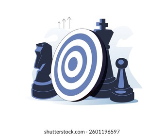 Success strategy, plan ahead to win business competition, leadership vision or looking for opportunity, competitor analysis concept, leader chess king with binocular to look ahead.