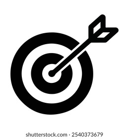 Símbolo de estrategia de éxito Ilustración vectorial Flecha en el icono de destino