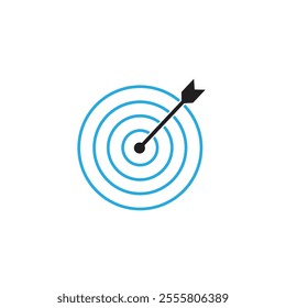 Success strategy symbol Vector illustration Arrow in target icon