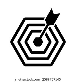 Success strategy symbol Vector illustration Arrow in target icon
