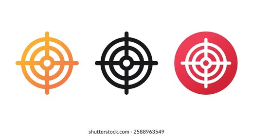 Success strategy target icon set