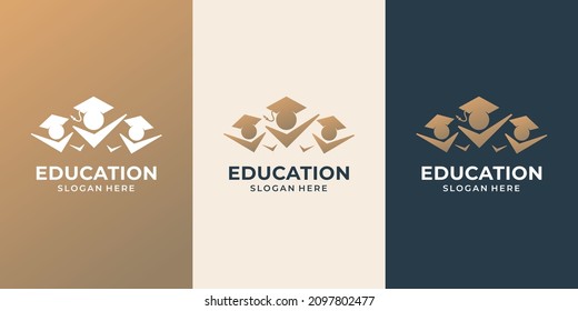Success student consulting logos set collection gold color inspiration design.