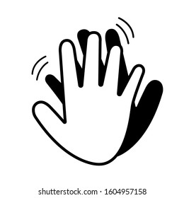 Success Symbol High Five Hand Gesture Icon. Vector Illustration.