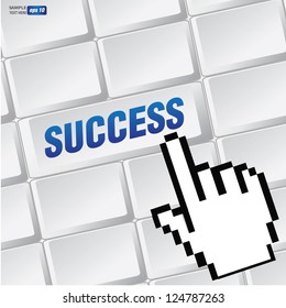 Success symbol on keyboard,vector