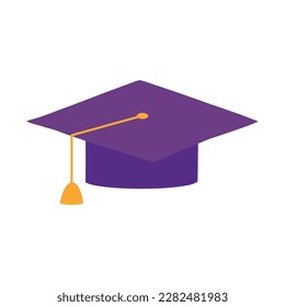 Success symbolized by graduation cap isolated