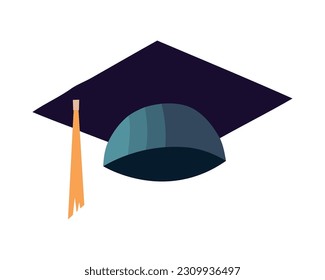 Success symbolized by graduation cap isolated