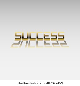 Success tag with a mirror shadow