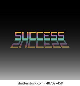 Success tag with a mirror shadow