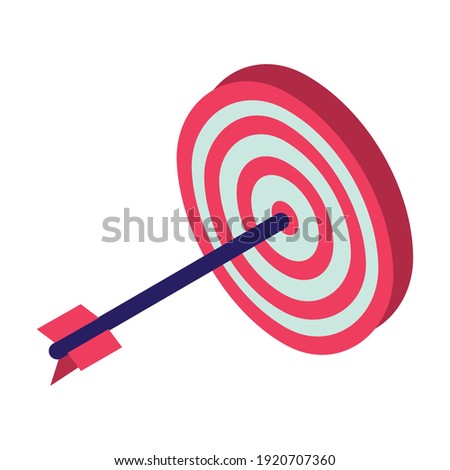success target arrow isometric icon vector illustration design