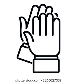 vector de contorno de icono de trabajo en equipo correcto. Comunidad empresarial. Móvil social