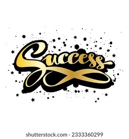 Success text hand lettering typography. Poster slogan.