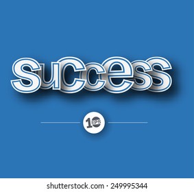 Success text made of 3d vector design element. 