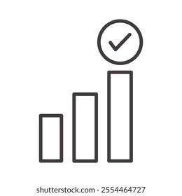 Success thin liner icon vector.