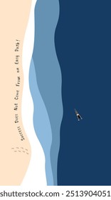 Success Through Challenge: Ocean Waves Art quote inspiration poster illustration design