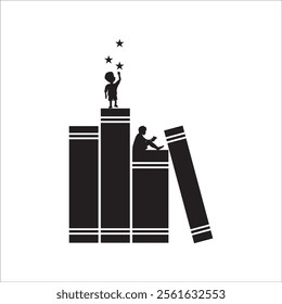  SUCCESS THROUGH EDUCATION ICON VECTOR ILLUSTRATION SYMBOL DESIGN