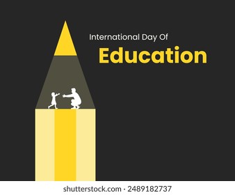 Success through knowledge, International day of Education, Educational success concept vector illustration for corporate, school, and library. Creative poster, banner, backdrop.