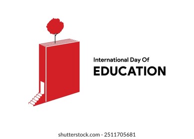 Success through knowledge, International day of Education, Educational success concept vector illustration for corporate, school, and library. Creative poster, banner, backdrop.