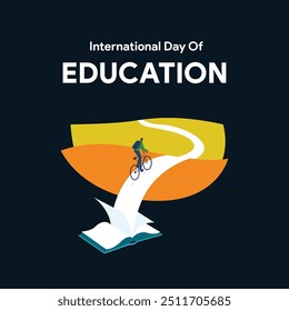 Success through knowledge, International day of Education, Educational success concept vector illustration for corporate, school, and library. Creative poster, banner, backdrop.