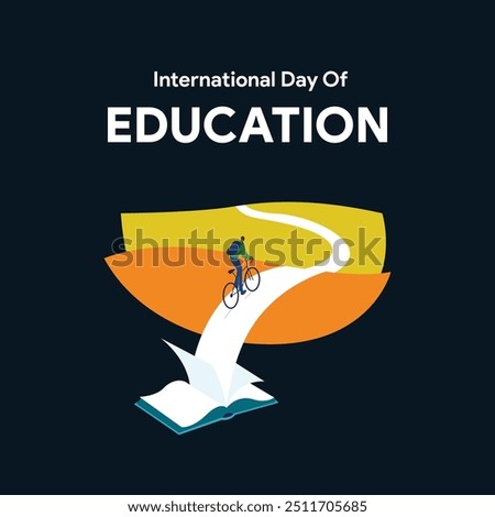 Success through knowledge, International day of Education, Educational success concept vector illustration for corporate, school, and library. Creative poster, banner, backdrop.