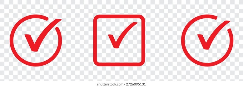 Iconos de la marca del éxito: marca de verificación, Aprobación, insignia de verificación, confirmada, completada, símbolo correcto, línea mínima, conjunto de iconos de Vector plano y sólido para UI