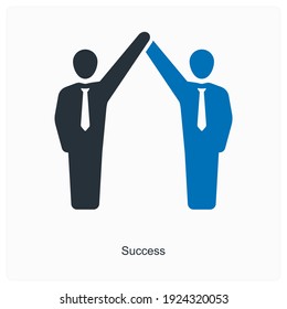 Success or triumph icon concept