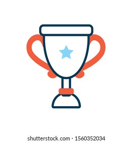 success trophy cup award icon vector illustration design