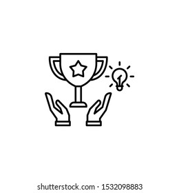Success trophy icon. Simple line, outline vector of team work idea icons for ui and ux, website or mobile application