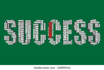 success typography 3d text word art success vector illustration word cloud 