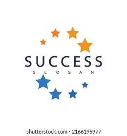 Success Typography Logo With Circle Star Symbol