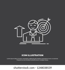 success, user, target, achieve, Growth Icon. Line vector symbol for UI and UX, website or mobile application